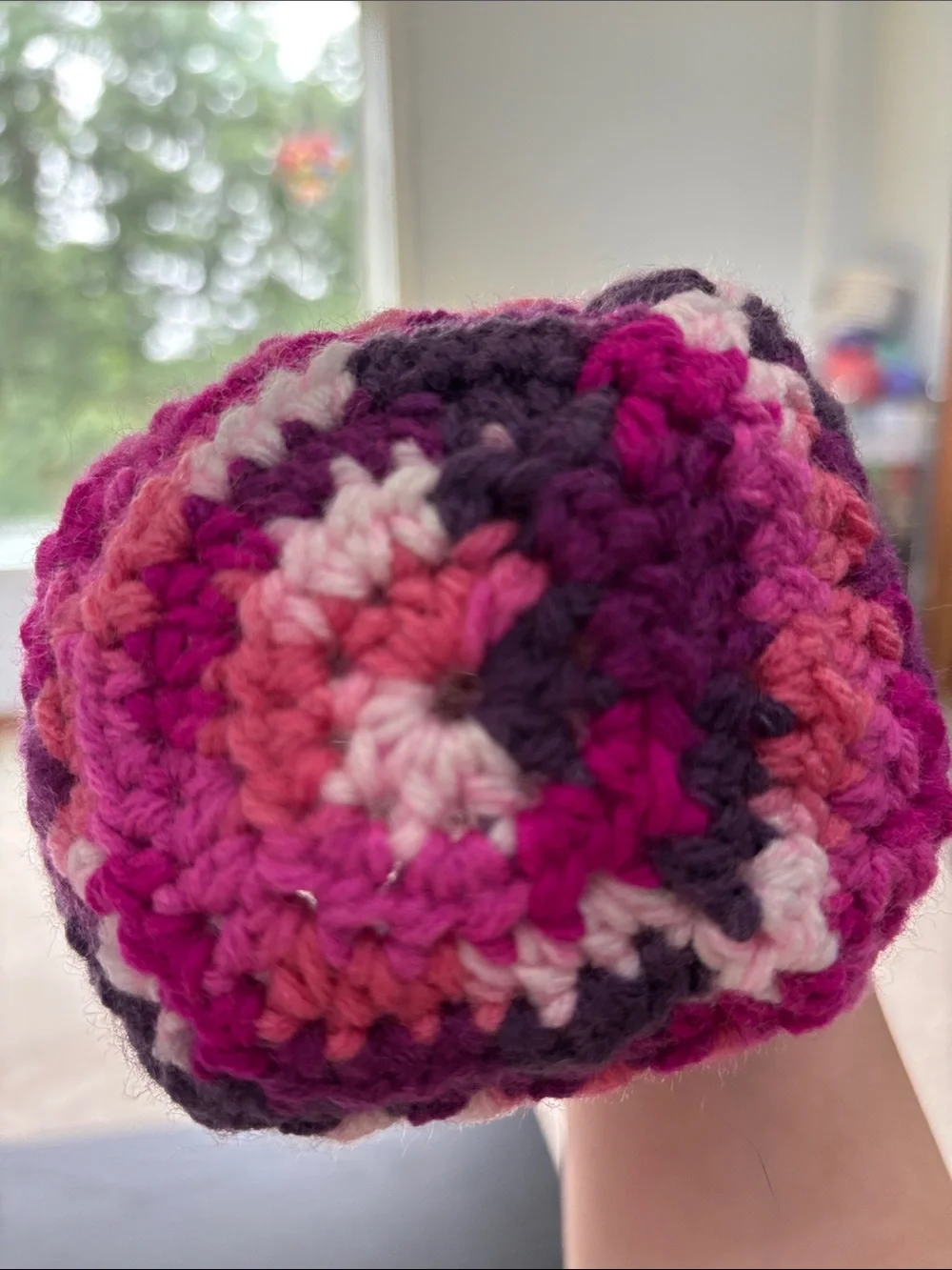 Newborn Baby Crochet Beanie - Multicolor Pink & Purple